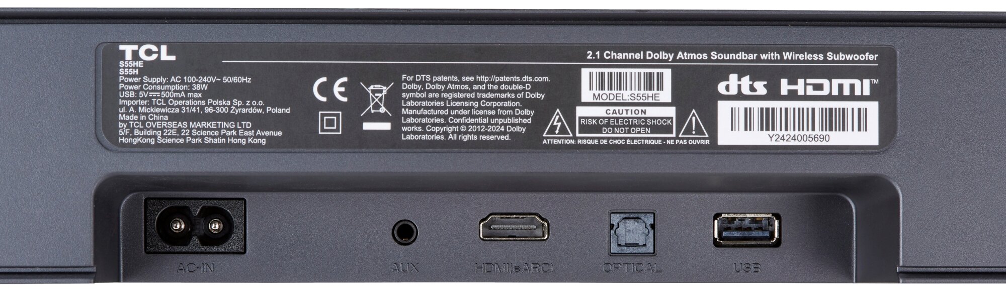 TCL S55H Anschluesse