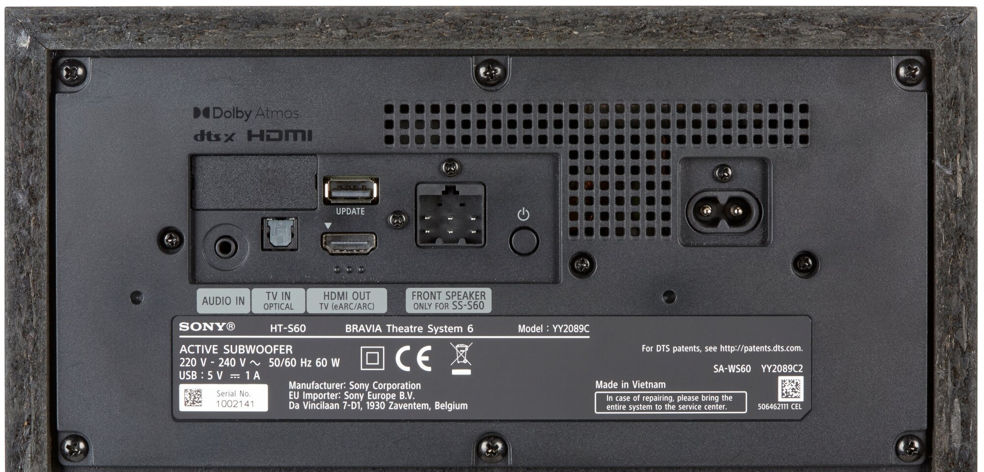 Sony Bravia Theatre System 6 Anschluesse