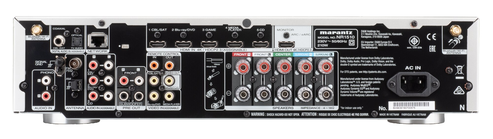 Marantz NR1510 Anschlüsse