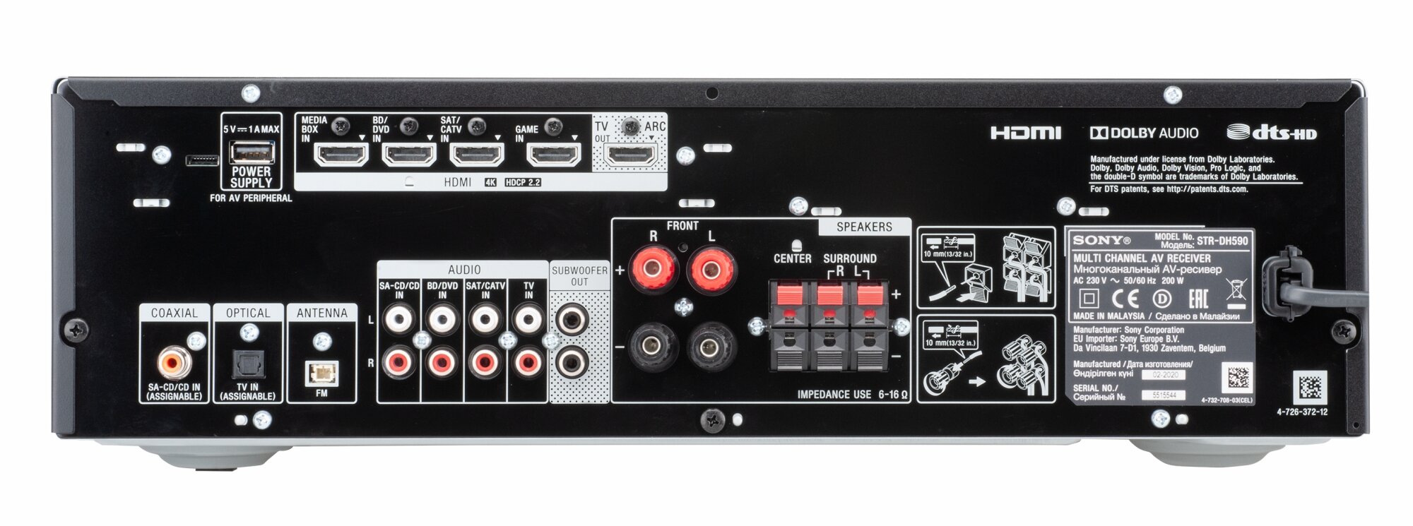 Sony STR-DH590 Anschlüsse