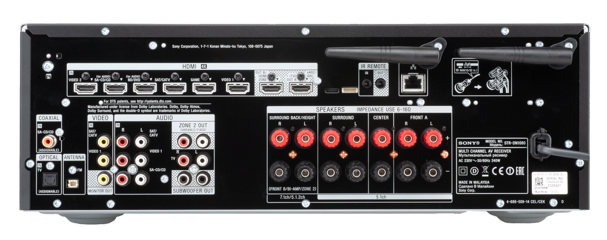 Sony STR-DN1080 Anschlüsse