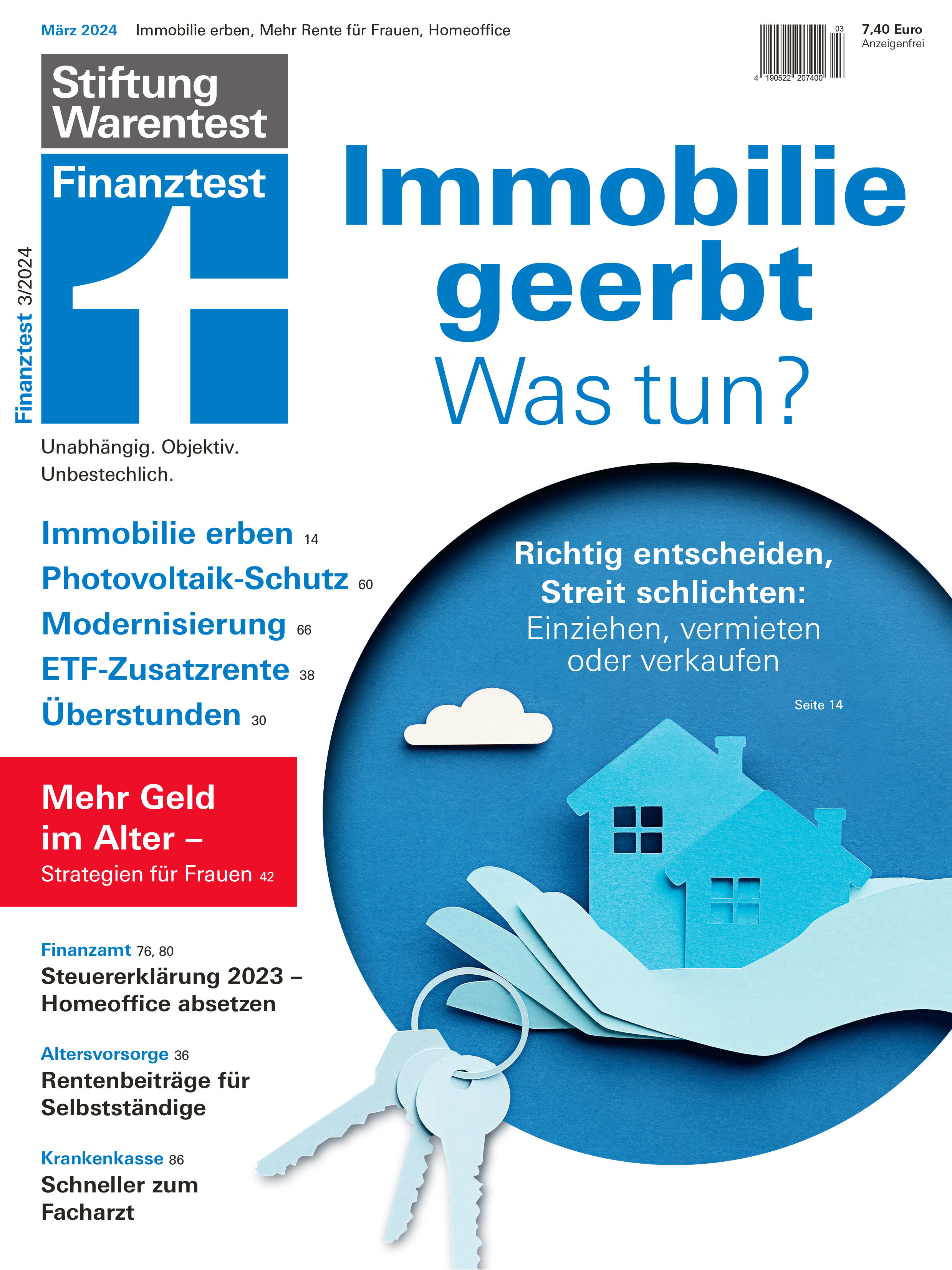 Finanztest 3/2024: Immobilie geerbt – was tun?